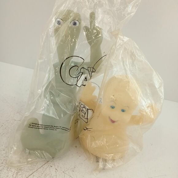 Vtg Casper Friendly Ghost & Stretch Pizza Hut Toy 1995 Glow In Dark Sealed New - Picture 7 of 10